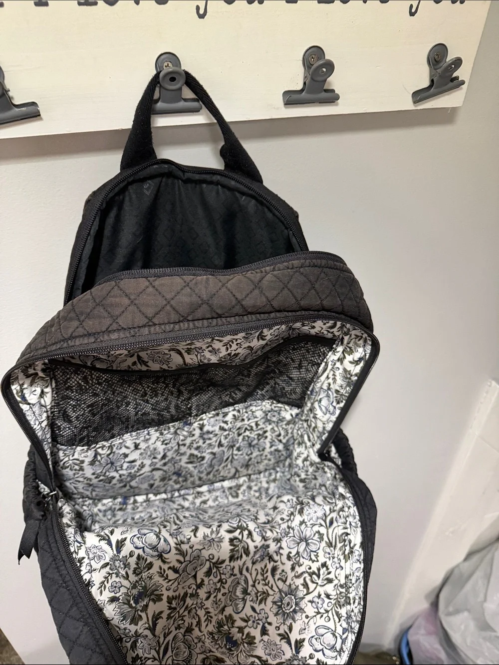 Quilted Black Backpack - Vera Bradley